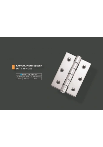 Armetal Yaprak Menteşe Polisajlı 304 Kalite 75X100X3,0 Mm