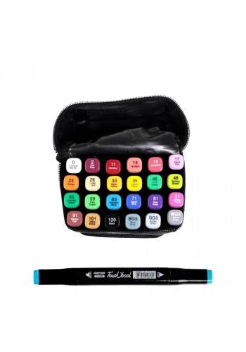Art Elegant Bez Çantalı Touch Bool Marker Seti 24lü