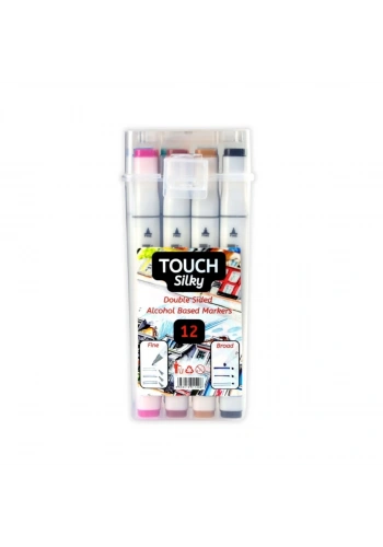 Art Elegant Çantalı Touch Silky Marker Seti 12li