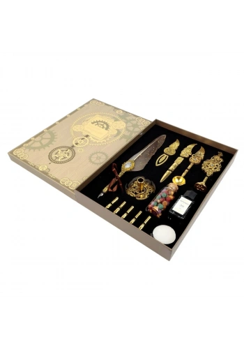 Art Elegant Dolma Ve Kaligrafi Antik Seti 14 Parça Altın