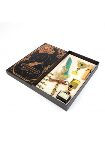 Art Elegant Dolma Ve Kaligrafi Divit Kalem Seti 10 Parça Antik Serisi Yeşil