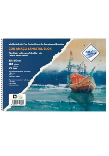 Art Liva Resim Defteri Multi Teknik 35x50 cm. 170 gr. 20 yaprak (SD-104)