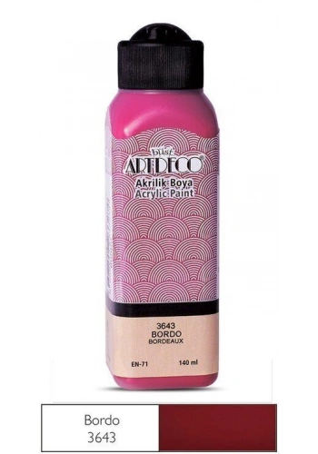 Artdeco Akrilik Boya 140 ml. 3643 BORDO