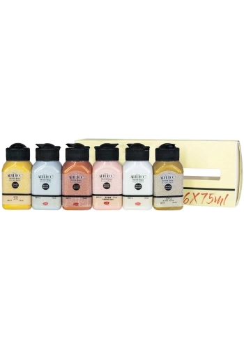 Artdeco Akrilik Boya 6x75 ML Set Metalik Renkler LV-Y-070I-AS3