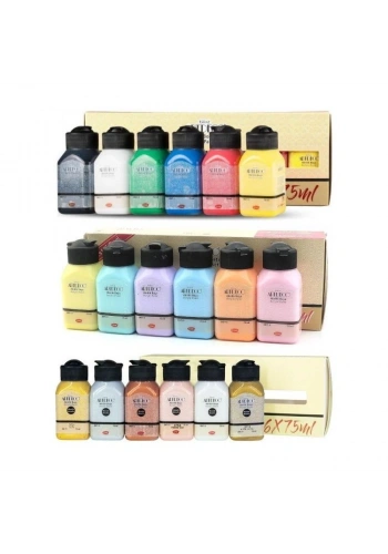 Artdeco Akrilik Boya Seti 18 Renk x 75 ml. Canlı,Pastel ve Metalik Renkler