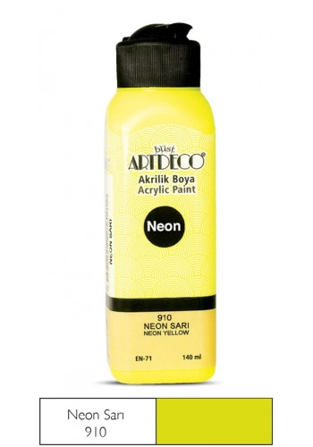 Artdeco Neon Akrilik Boya 140 ml. NEON SARI
