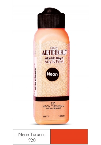 Artdeco Neon Akrilik Boya 140 ml. NEON TURUNCU