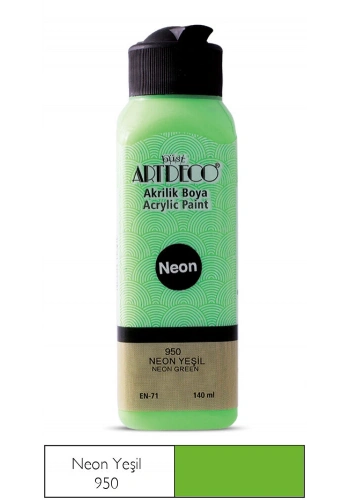 Artdeco Neon Akrilik Boya 140 ml. NEON YEŞİL
