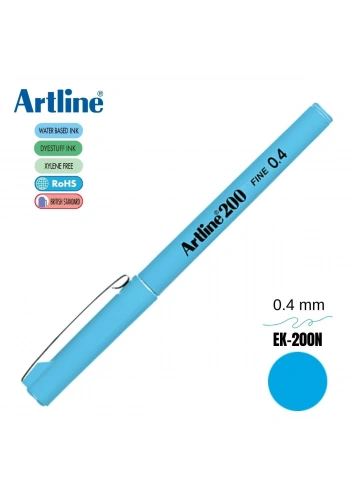 Artline 200 Fine Keçe Uçlu Yazı Kalemi 0.4mm Açık Mavi