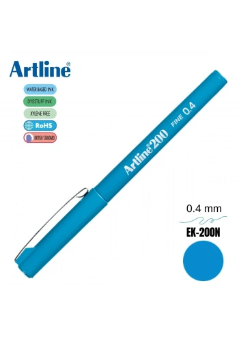 Artline 200 Fine Keçe Uçlu Yazı Kalemi 0.4mm Gök Mavisi