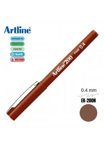 Artline 200 Fine Keçe Uçlu Yazı Kalemi 0.4mm Kahverengi