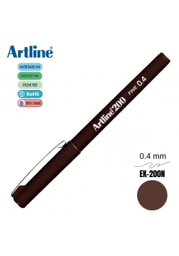 Artline 200 Fine Keçe Uçlu Yazı Kalemi 0.4mm Koyu Kahverengi