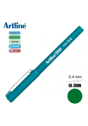 Artline 200 Fine Keçe Uçlu Yazı Kalemi 0.4mm Koyu Yeşil
