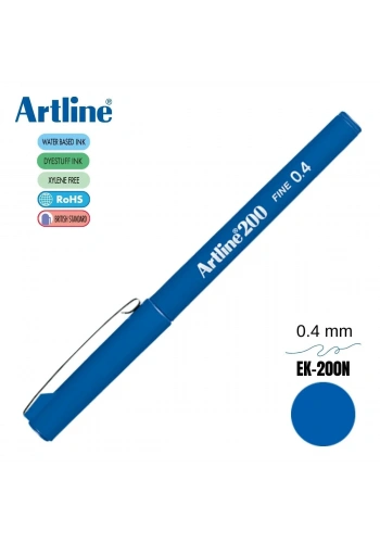 Artline 200 Fine Keçe Uçlu Yazı Kalemi 0.4mm Royal Mavi