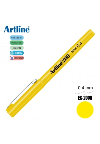 Artline 200 Fine Keçe Uçlu Yazı Kalemi 0.4mm Sarı