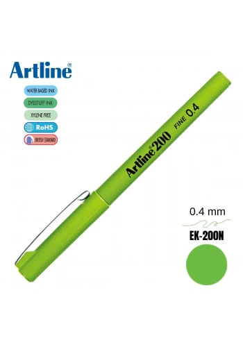 Artline 200 Fine Keçe Uçlu Yazı Kalemi 0.4mm Sarı Yeşil