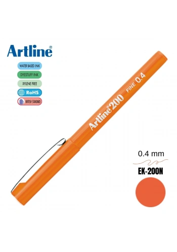 Artline 200 Fine Keçe Uçlu Yazı Kalemi 0.4mm Turuncu