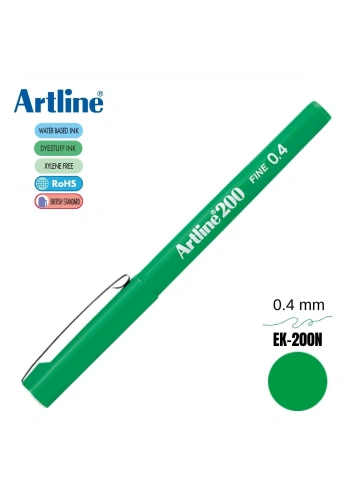 Artline 200 Fine Keçe Uçlu Yazı Kalemi 0.4mm Yeşil
