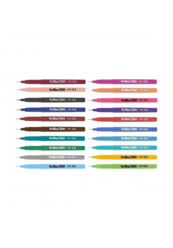 Artline 200 Fineliner 0.4 mm. İnce Uçlu Yazı ve Çizim Kalemi Seti 20 RENK