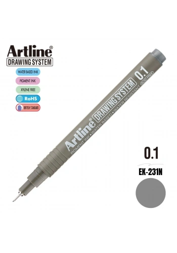 Artline Drawing System Teknik Çizim Kalemi 0.1 Gri