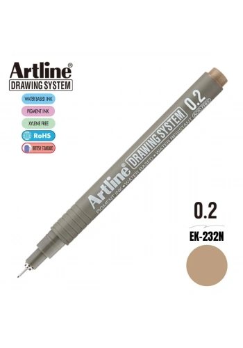Artline Drawing System Teknik Çizim Kalemi 0.2 Pale Brown