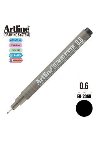Artline Drawing System Teknik Çizim Kalemi 0.6 Siyah