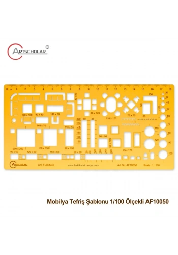 Artscholar Mobilya Tefriş Şablonu 1/100 Ölçekli 18cm