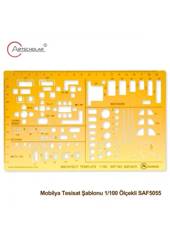 Artscholar Mobilya Tesisat Şablonu 1/100 Ölçekli