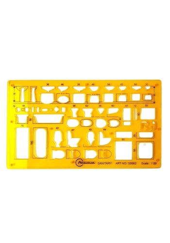 Artscholar Sıhhi Tesisat Şablonu 1/50 Ölçekli