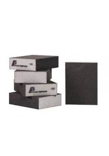 Atlas Sünger Zımpara 4 Taraflı Alüminyum Oksit 98x68x26 mm P180 Kum