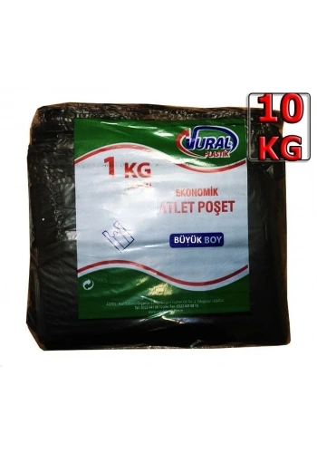 Atlet Poşet Siyah Büyük Boy ( 10 Kg )