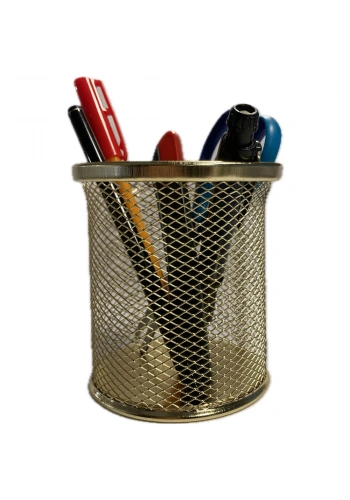 Bafix Kalemlik Metal Perforeli Silindir Altın BFX-MMK802KA