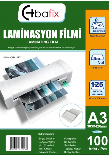 Bafix Laminasyon Filmi A3 125 MIC 303-426