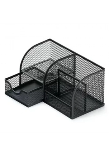 Bafix Metal Kalemlik 4 Bölmeli Siyah Mmk7023