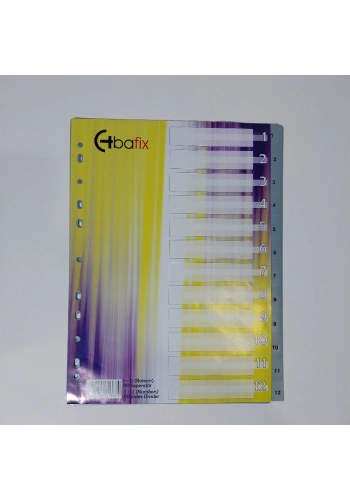 Bafix Seperatör 1-12 Rakamlı Plastik A4