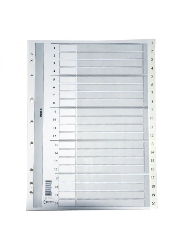 Bafix Seperatör 1-20 Rakamlı Karton A4