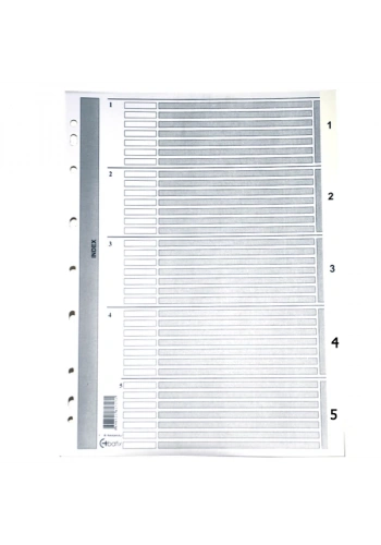 Bafix Seperatör 1-5 Rakamlı Karton A4