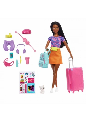 Barbie Brooklyn Seyahatte Bebeği Ve Aksesuarları HGX55
