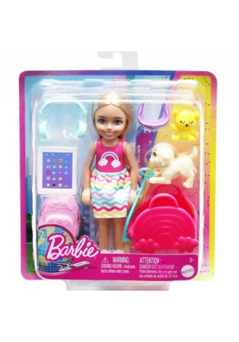 Barbie Seyahatte Chelsea Bebek ve Aksesuarları HJY17