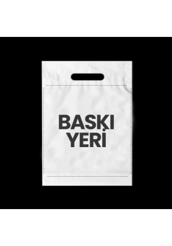 BASKILI BEYAZ EL GEÇMELİ MAĞAZA POŞETİ