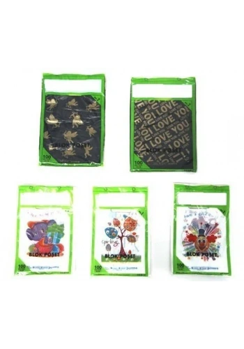 Baskılı El Geçme Blok Poşet 3 No 30x45 cm ( 100 Adet )