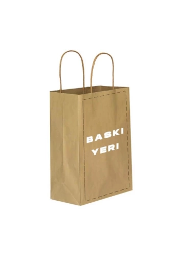 BASKILI KAĞIT ÇANTA / KRAFT POŞET 18X8X24