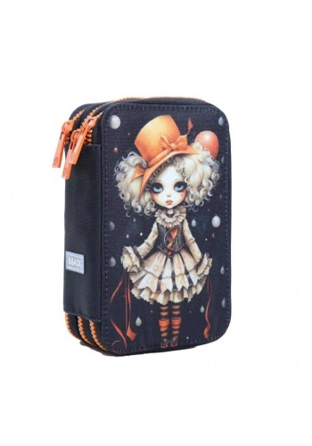 Bback 3 Katlı Kalem Çantası / Kalemlik / Kalem Kutusu Gotik Kız