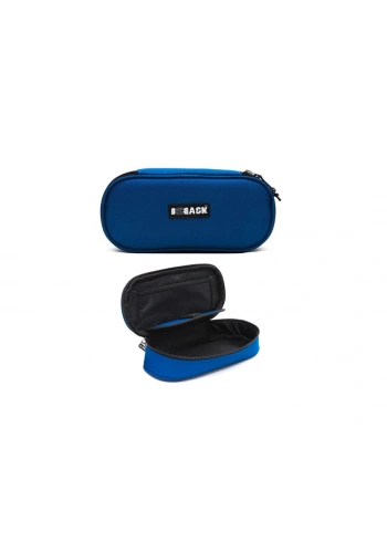 Bback Oval Kumaş Kalemlik / Kalem Kutusu MAVİ