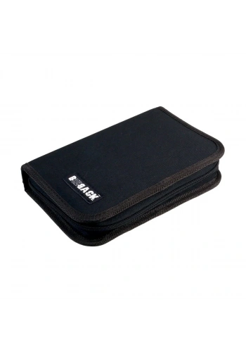 Bback Tek Katlı Çift Kanatlı Kalem Çantası Siyah