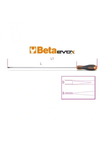 Beta Uzun Düz Tornavida 1204EL 0,5x3x300