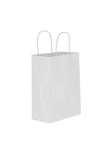 BEYAZ KAĞIT HEDİYE VE ALIŞVERİŞ ÇANTASI (25X12X31) 100 adet