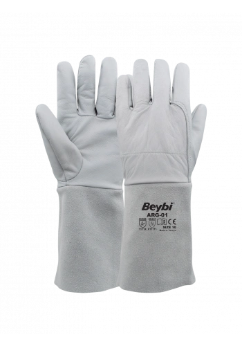 Beybi Argon Kaynakçı Deri İş Eldiveni Uzun Konç