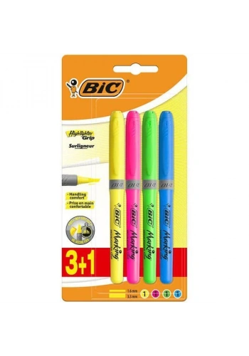 Bic Brite Liner Grip Fosforlu İşaretleme Kalemi Seti 4 Renk