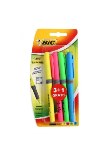 Bic Brite Liner Grip Fosforlu Kalem Seti Kalem Tipi 4Lü (824757)